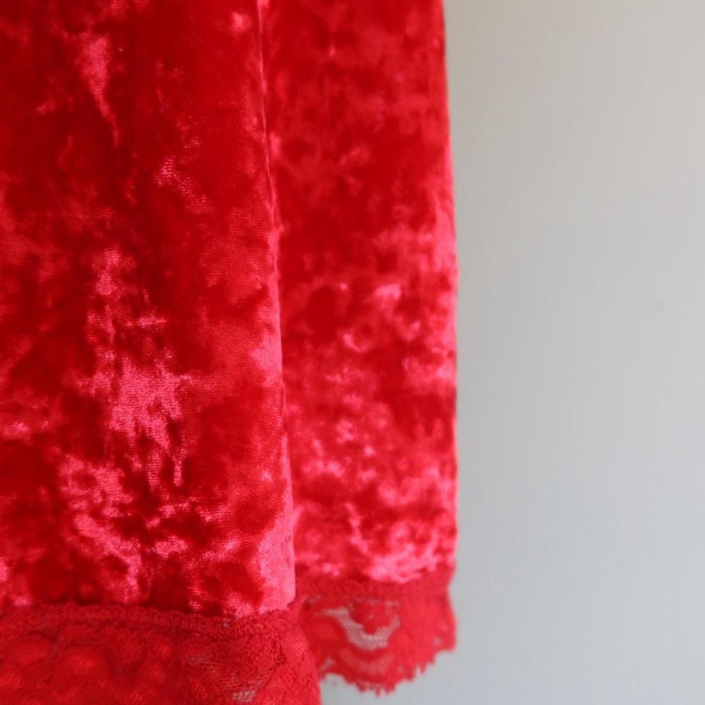 Red Velvet‎ Spaghetti Strap Dress Casual Lace Cami Top Faded Glory - Picture 5 of 5